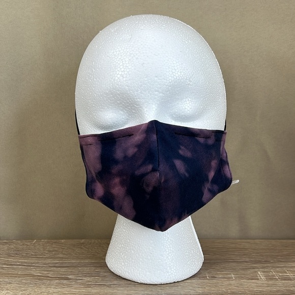 Purple bleach dyed custom 3 layer reversible face mask - Picture 7 of 13